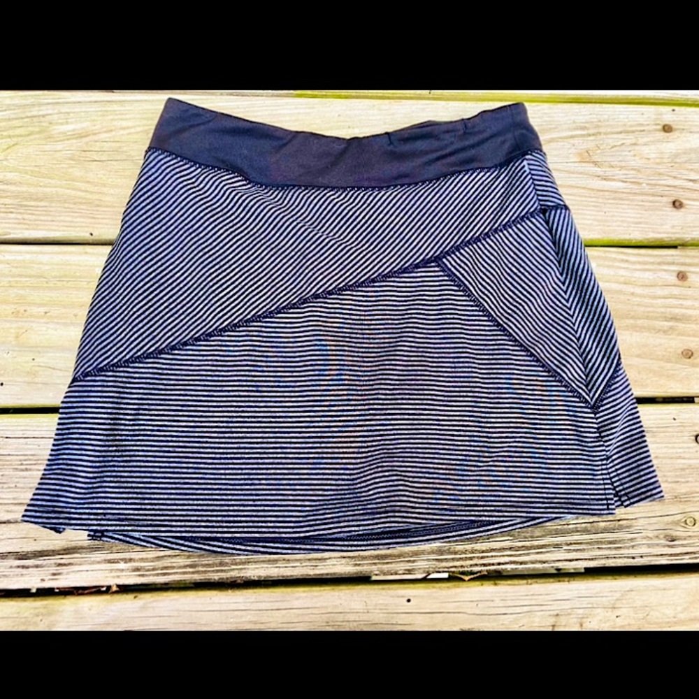 Lola by AFG Grey and Black Striped Skort Skirt